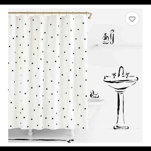 Kate Spade Shower Curtain with towels & cute sign